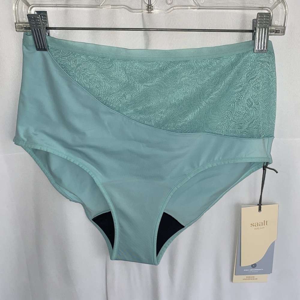 Saalt Period Underwear High Absorbency High Waist Large in‎ Glacier Blue NWT